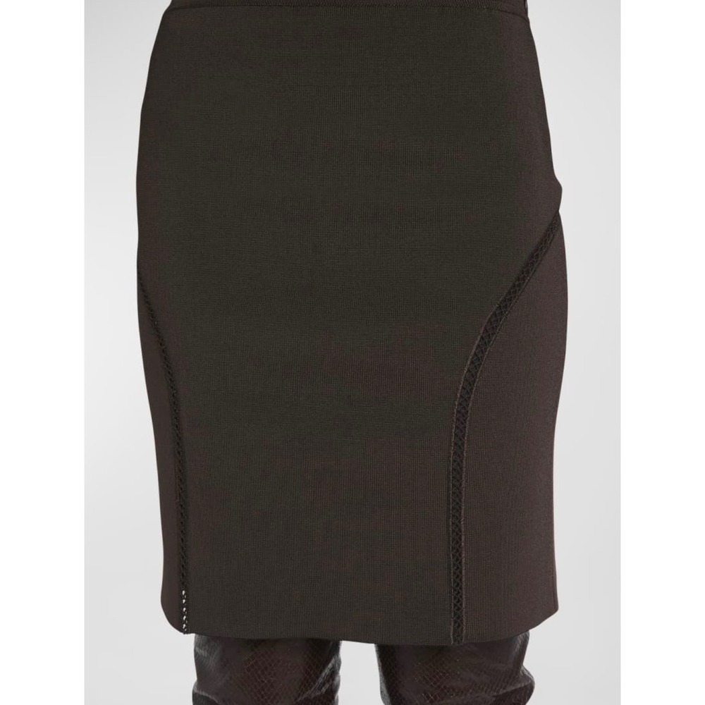 Tom Ford Bitter Chocolat Brown Knit Pencil Skirt XXS GCK206-YAX743 New